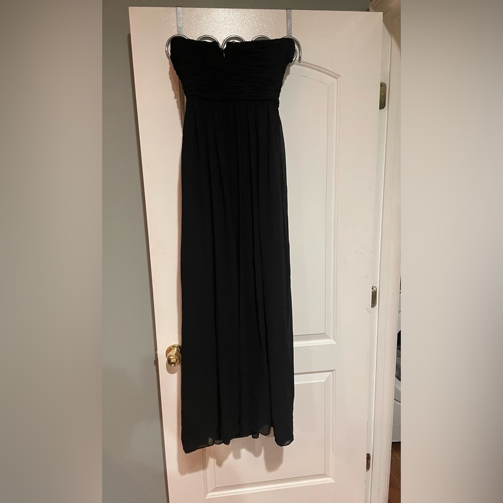 New! Dress The Population Aura Braided Halter Chiffon Maxi Dress 🖤 XS - Picture 6 of 9